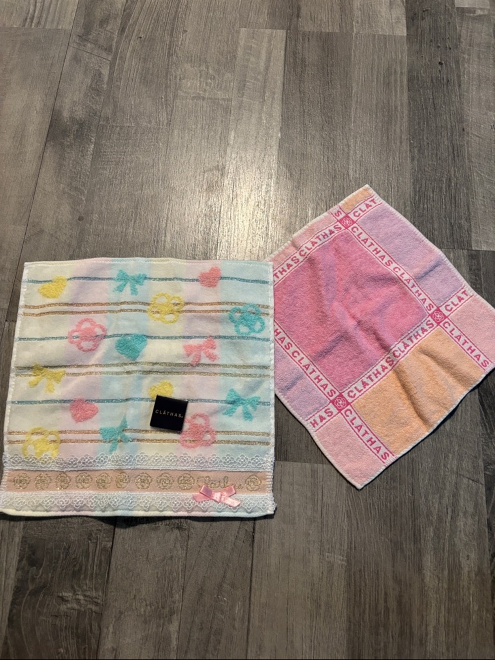 Clathas luxury Pastel Pattern Hand Towel - Pink, Yellow, Blue 2 pack